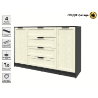 Тумба Тренд КТ-Т160 (Антрацит ЛДСП/ Дуб снежный ЛМДФ) Ш1600 В1020 Г451